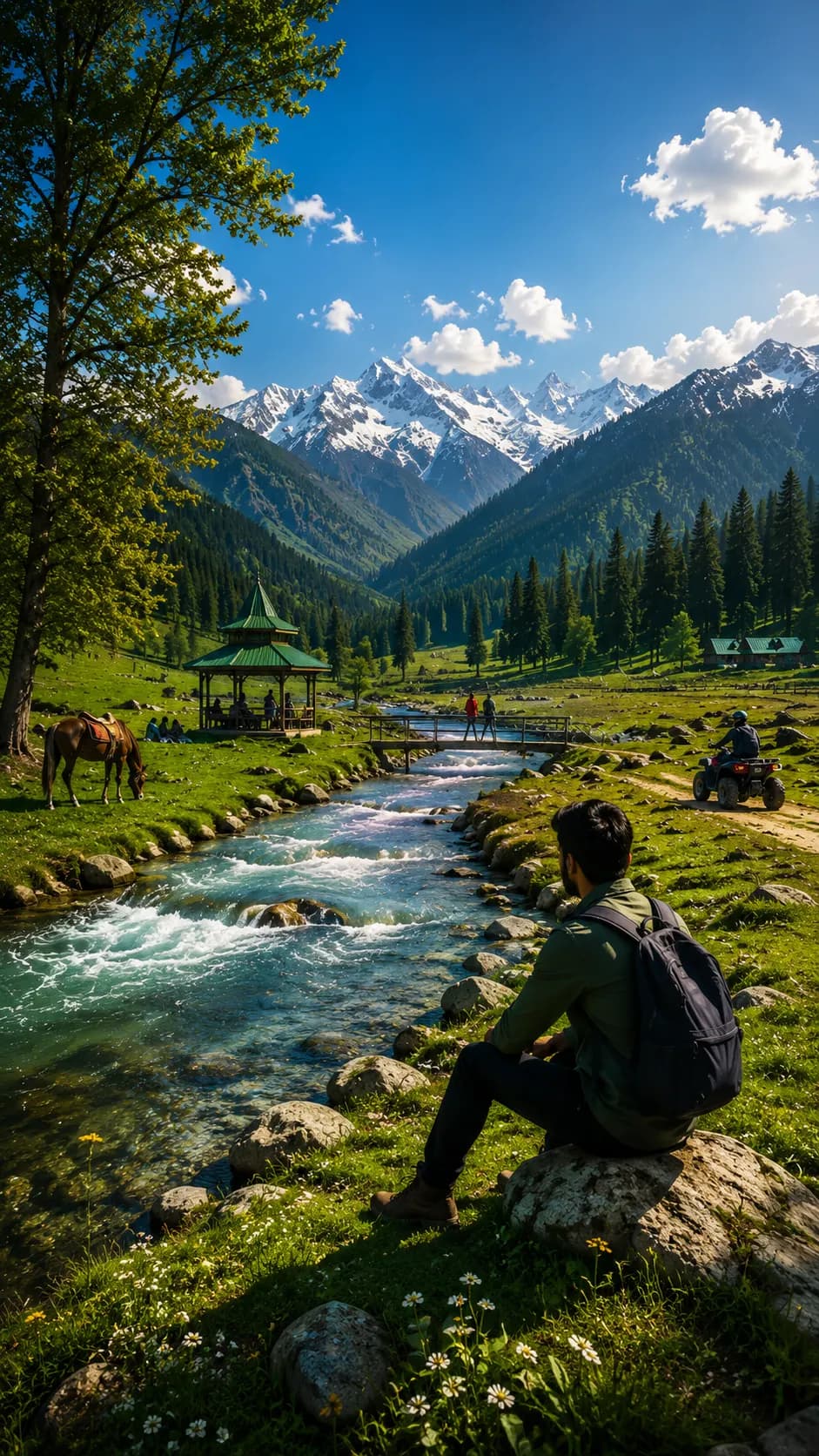 Houseboats on a Kashmir lake